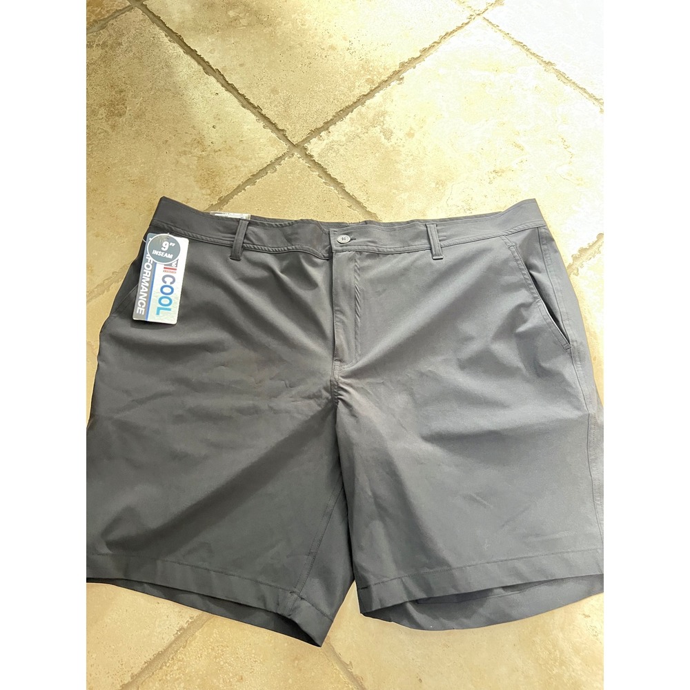 NEW 32 Degrees Cool Mens 42 Stretch Performance Shorts Black 9 Inch Inseam